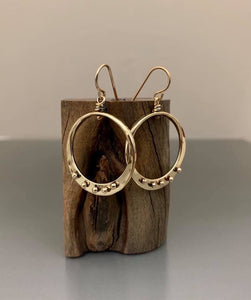 Bronze Loop Earrings Medium with Peg Accent
