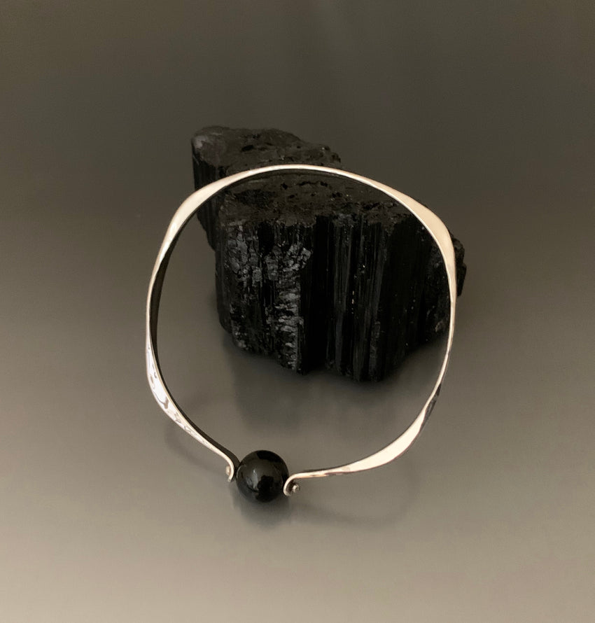 Bracelet Sterling Silver Square with Black Tourmaline