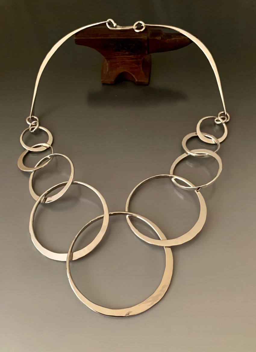 Sterling Silver Necklace with Interlocking Loops