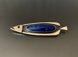 Vintage Fish Pendant Sterling Silver and Lapis
