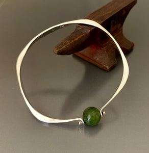 Bracelet Sterling Silver Square with Jade