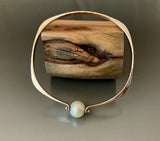 Bracelet Sterling Silver Square with Jumbo Pearl