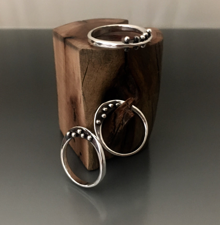 Sterling Silver Ring with Peg Accent