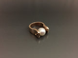 Bronze Ring with Large Pearl