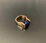 Bronze Ring with Large Lapis Bead