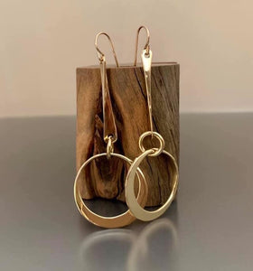 Bronze Dangle Earrings with Small Loop