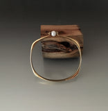 Bronze Square Shape Bracelet with Pearl