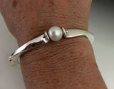 Sterling Silver Bracelet with Large Pearl