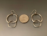 Sterling Silver Small Square Earrings with Sterling Silver Small Loop