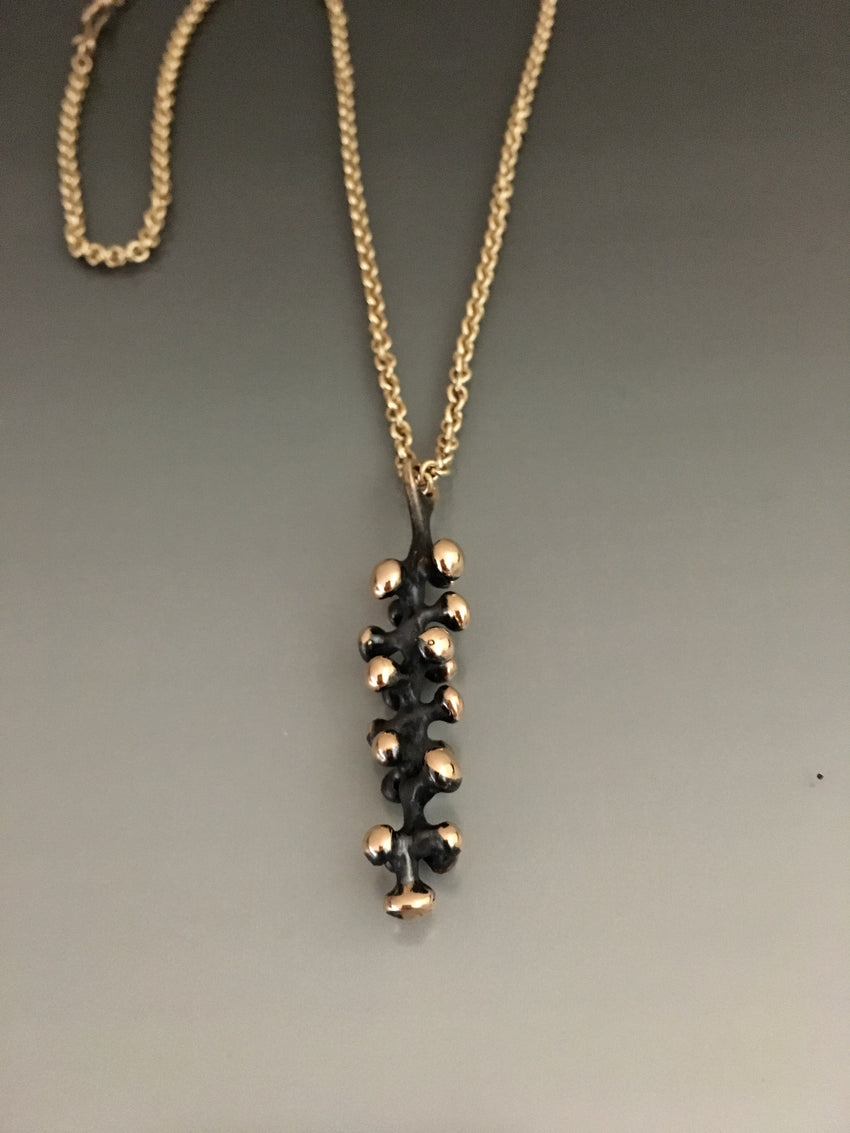 Necklace Bronze Grape Vine Pendant on Chain