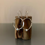 Earrings Sterling Silver Small Hoops with Pearls