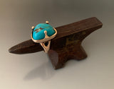 Kingman Turquoise Bronze Claw Ring