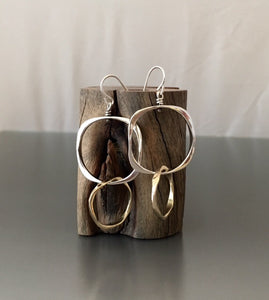 Sterling Silver square and bronze loop - JACK BOYD ART STUDIO and RON BOYD DESIGNS