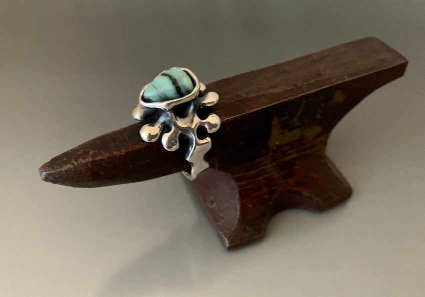Ring Sterling Silver with Newlander Turquoise