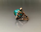 Ring Bronze Claw Turquoise - JACK BOYD ART STUDIO and RON BOYD DESIGNS