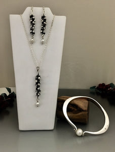 Sterling Silver Necklace, Earrings and Bracelet Set