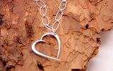 Necklace Sterling silver hand forged hearts on chain - JACK BOYD ART STUDIO and RON BOYD DESIGNS