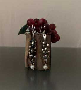 Grapevine Sterling Silver Pearl Dangle Earrings
