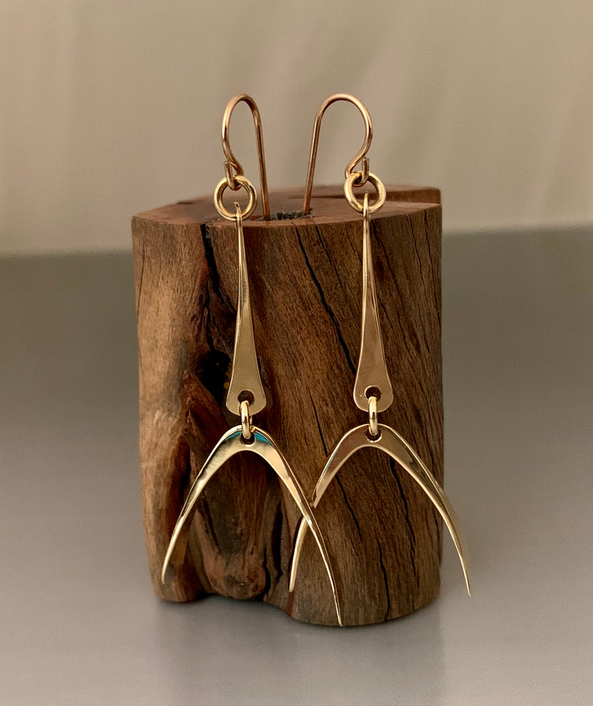 Earrings Boomerang Bronze