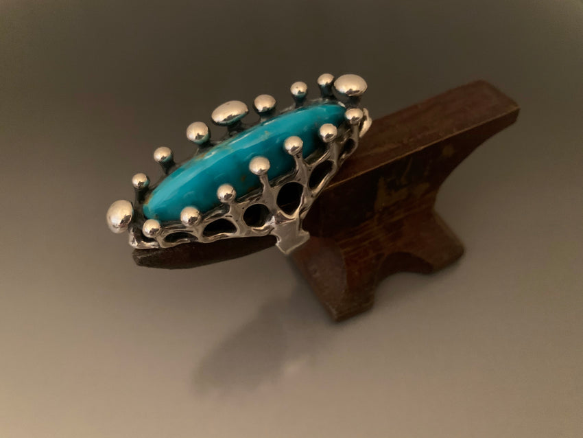 Ring Sterling Silver With Kingman Turquoise