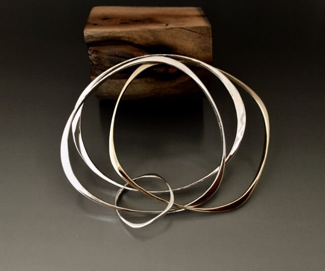 Bracelets Trio 14k gold and Sterling Silver