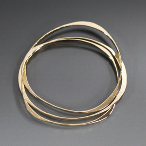 Bronze Bracelet with Three Interlocking Shapes - JACK BOYD ART STUDIO and RON BOYD DESIGNS