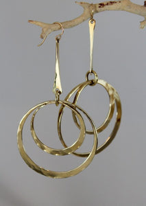Bronze Dangle Earrings with Double Loops - JACK BOYD ART STUDIO and RON BOYD DESIGNS