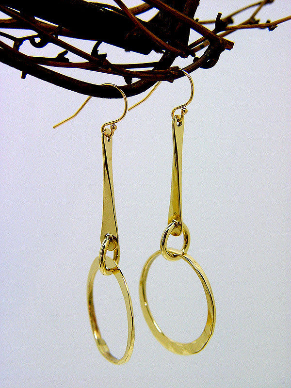 Bronze Dangle Earrings with Small Loop - JACK BOYD ART STUDIO and RON BOYD DESIGNS