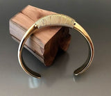 Bronze Large Gauge Cuff with Wire Wrap Accent - JACK BOYD ART STUDIO and RON BOYD DESIGNS