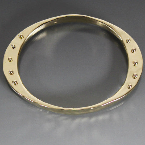 Bronze Large Gauge Oval Shape Bracelet with Peg Accent - JACK BOYD ART STUDIO and RON BOYD DESIGNS