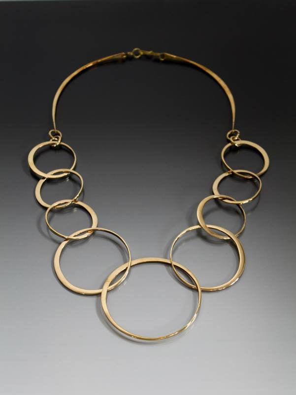 Bronze Necklace with Interlocking Loops - JACK BOYD ART STUDIO and RON BOYD DESIGNS