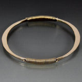 Bronze Oval Shape Bracelet with Wire Wrap Accent - JACK BOYD ART STUDIO and RON BOYD DESIGNS