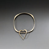 Bronze Square Shape Bracelet with Heart Dangle - JACK BOYD ART STUDIO and RON BOYD DESIGNS