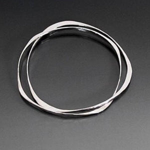 Sterling Silver Bracelet with Two Interlocking Shapes - JACK BOYD ART STUDIO and RON BOYD DESIGNS