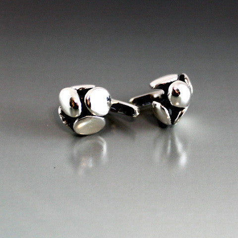 Sterling Silver Cufflinks with Brutalist Bubbles - JACK BOYD ART STUDIO and RON BOYD DESIGNS