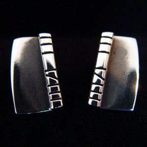 Sterling Silver Cufflinks with Contemporary Etching Design - JACK BOYD ART STUDIO and RON BOYD DESIGNS