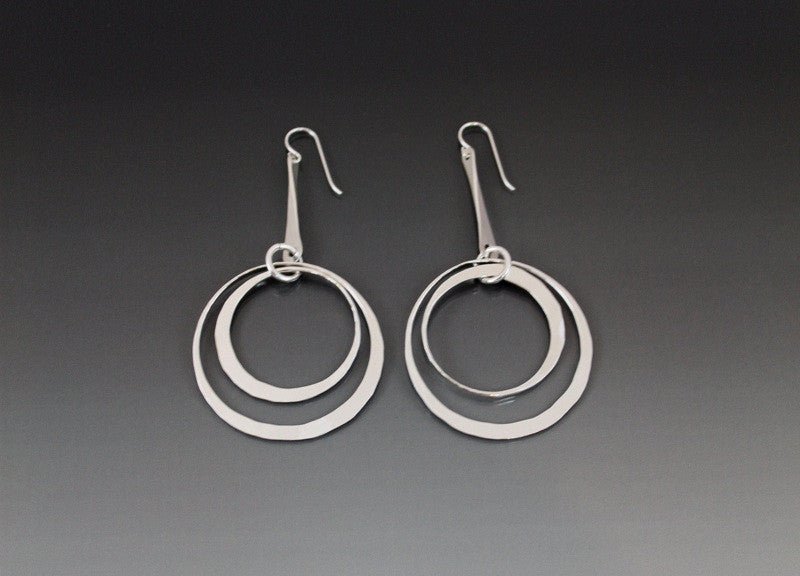 Sterling Silver Dangle Earrings with Double Loops - JACK BOYD ART STUDIO and RON BOYD DESIGNS
