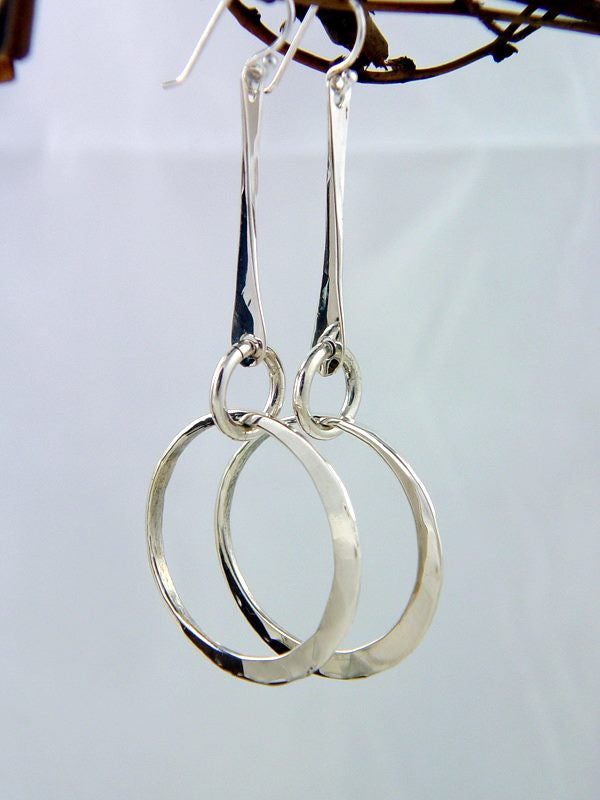 Sterling Silver Dangle Earrings with Small Loop - JACK BOYD ART STUDIO and RON BOYD DESIGNS