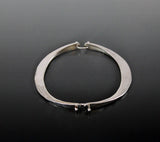 Sterling Silver Large Gauge Oval Shaped Hinged Bracelet - JACK BOYD ART STUDIO and RON BOYD DESIGNS