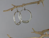Sterling Silver Medium Loop Earrings with Wire Wrap Accent - JACK BOYD ART STUDIO and RON BOYD DESIGNS
