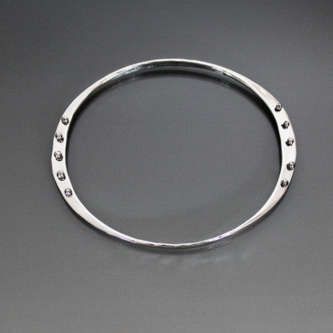 Sterling Silver Oval Shape Bracelet with Peg Accent - JACK BOYD ART STUDIO and RON BOYD DESIGNS