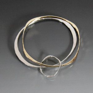 Sterling Silver Oval and Bronze Square Shape Bracelet - JACK BOYD ART STUDIO and RON BOYD DESIGNS