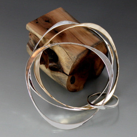 Sterling Silver Square and Triangle Shape Bracelet - JACK BOYD ART STUDIO and RON BOYD DESIGNS
